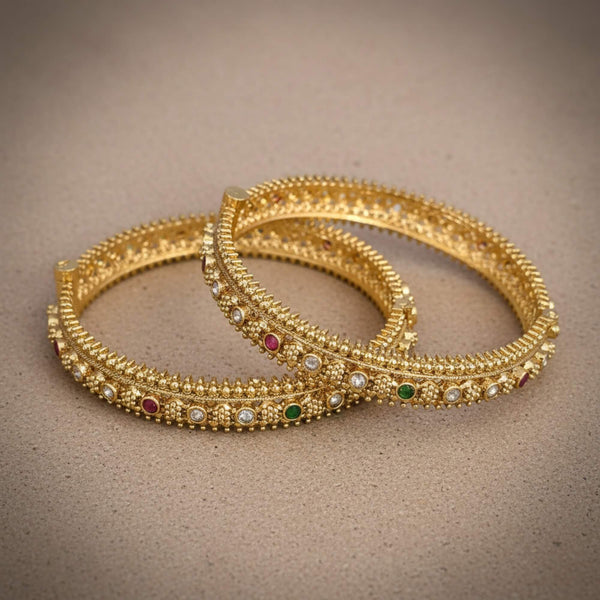 229216 Antique Openable Bangles With Gold Plating