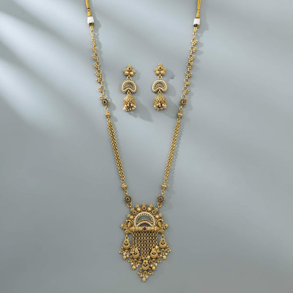 229263 Antique Moti Pendant Set With Gold Plating