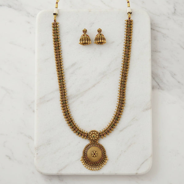 229311 Antique Long Necklace With Gold Plating
