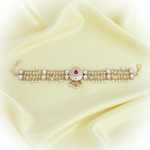 229324 Antique Adjustable Bracelet With Mehndi Plating