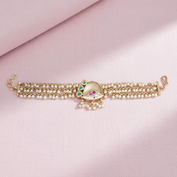 229325 Antique Adjustable Bracelet With Mehndi Plating