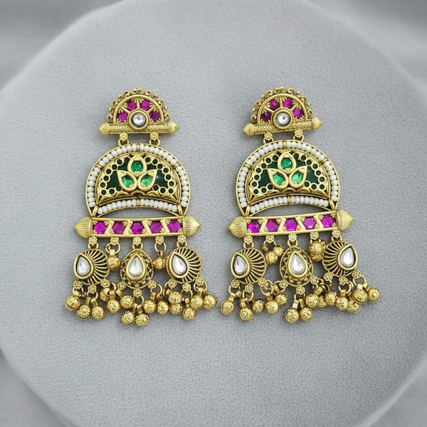 229350 Antique Moti Earring With Gold Plating