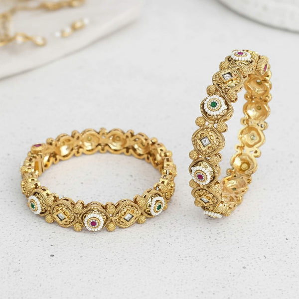 229400 Antique Openable Bangles With Gold Plating