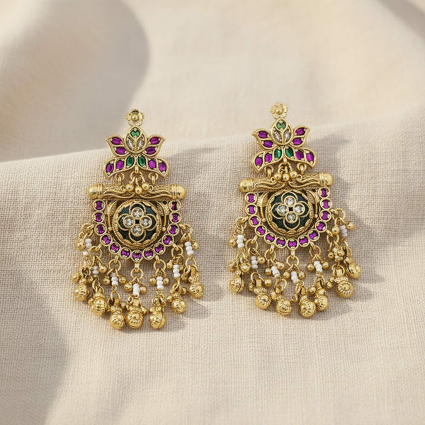 229406 Antique Moti Earring With Gold Plating