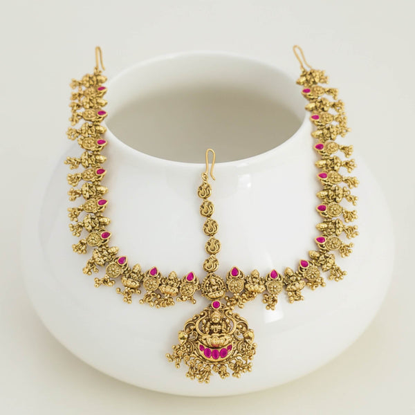 229414 Antique Temple Damini With Matte Gold Plating