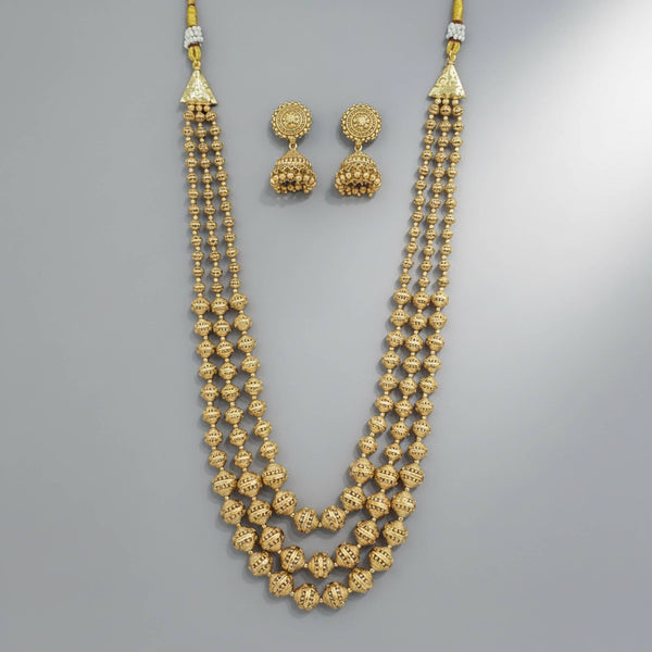 229439 Antique Mala Necklace Set With Gold Plating