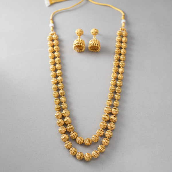 229442 Antique Mala Necklace Set With Gold Plating