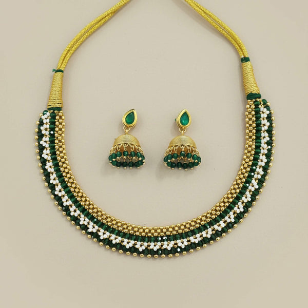 229444 Antique Thushi Necklace Set With Gold Plating