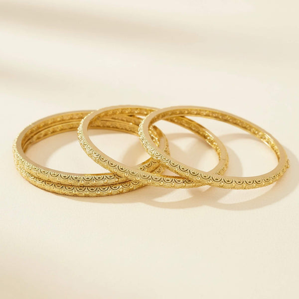 229451 Antique Plain Gold Bangles With Gold Plating