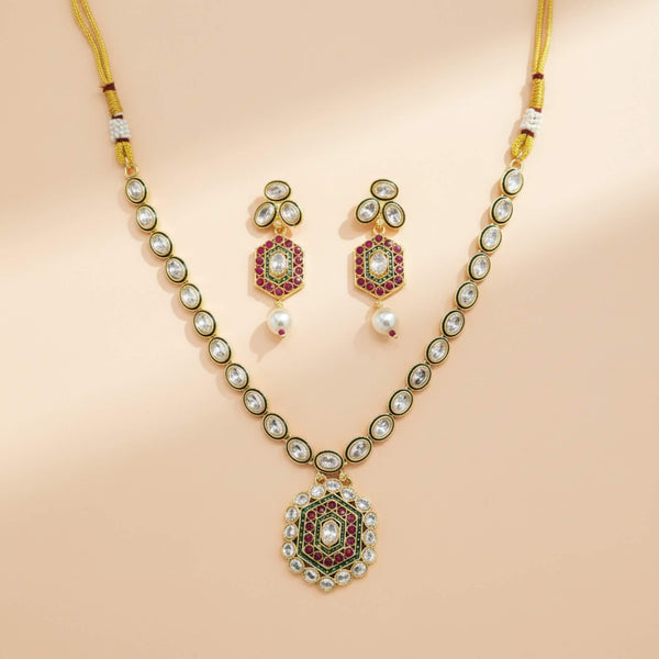 229452 Antique Classic Necklace Set With Gold Plating