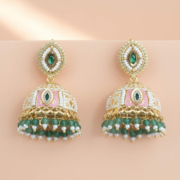 229470 Antique Jhumki With Gold Plating
