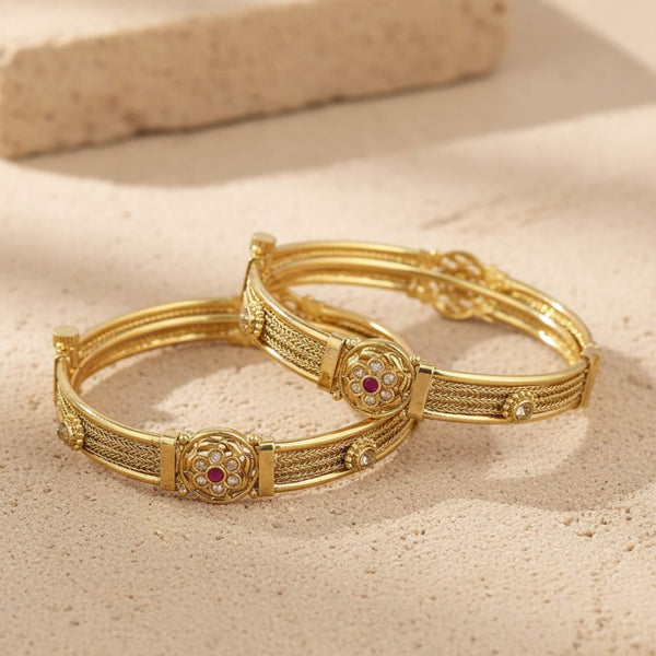 229483 Antique Openable Bangles With Gold Plating