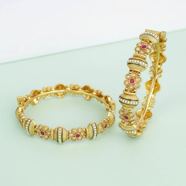 229484 Antique Openable Bangles With Gold Plating