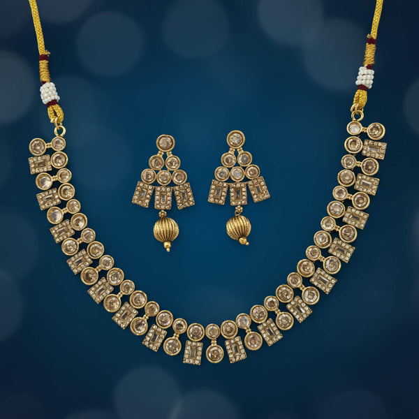 229494 Antique Classic Necklace Set With Gold Plating