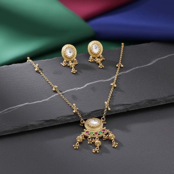 229664 Antique Classic Pendant Set With Gold Plating