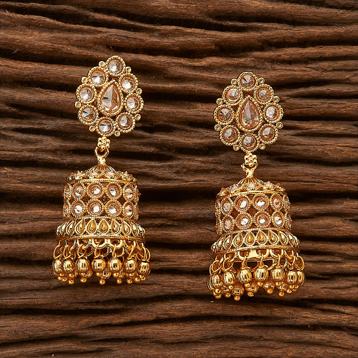 Antique Jhumkis with gold plating 23420