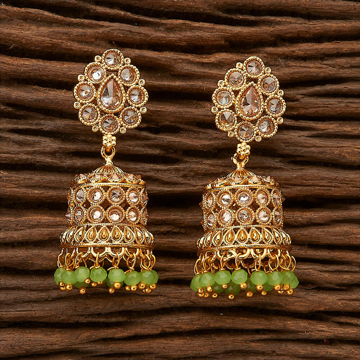 Antique Jhumkis with gold plating 23420