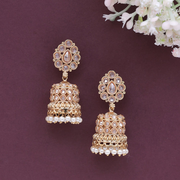 Antique Jhumkis with gold plating 23420
