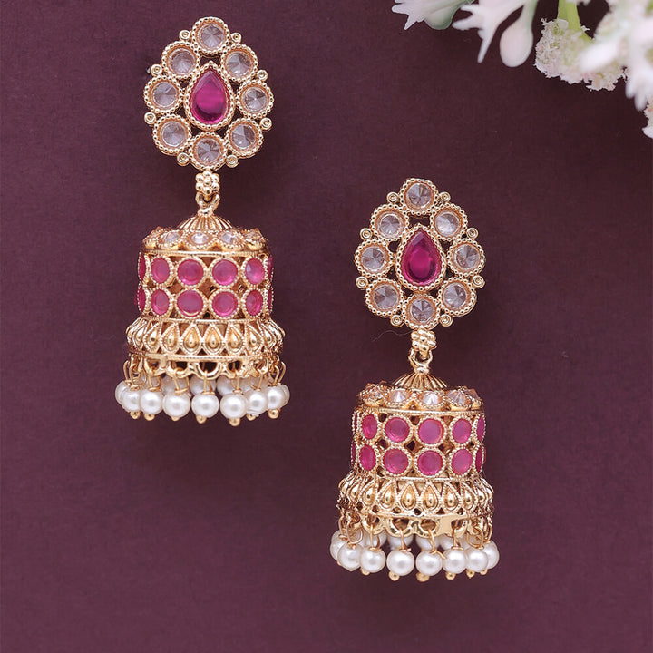 Antique Jhumkis with gold plating 23420