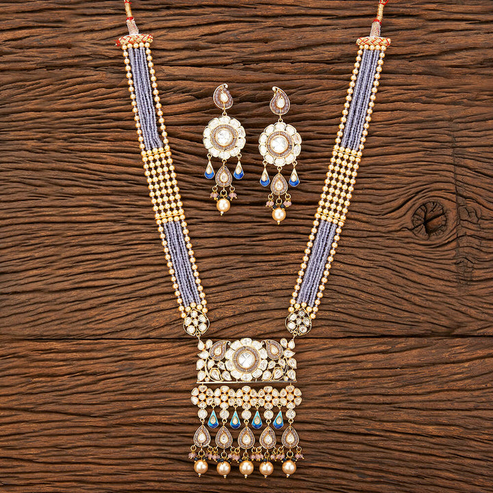 Kundan Mala Pendant Set With Gold Plating 301594