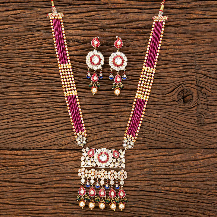 Kundan Mala Pendant Set With Gold Plating 301594