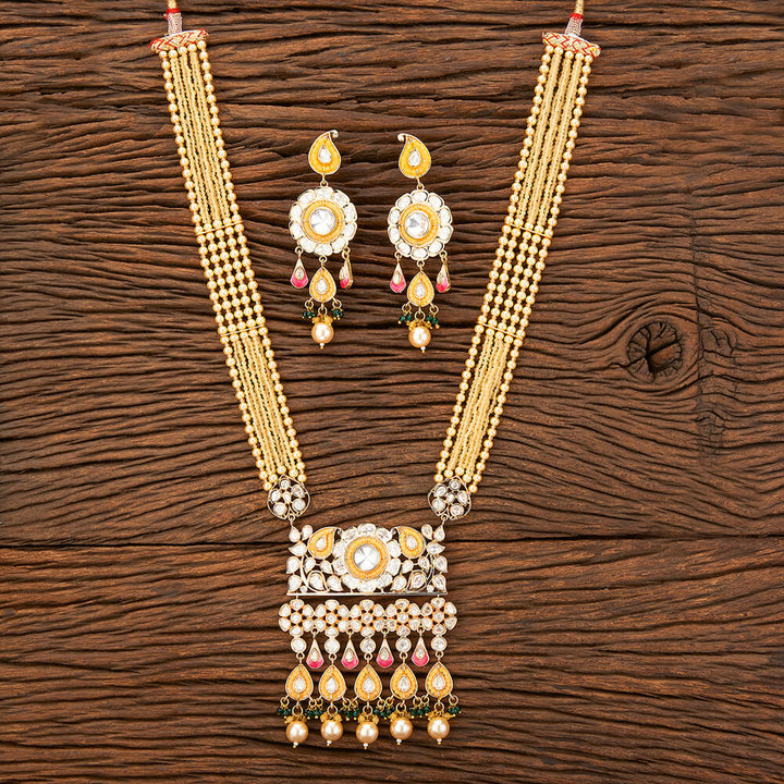 Kundan Mala Pendant Set With Gold Plating 301594