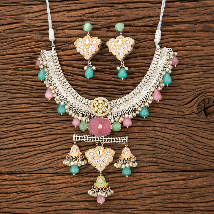 Kundan Classic Necklace With 2 Tone Plating 301595