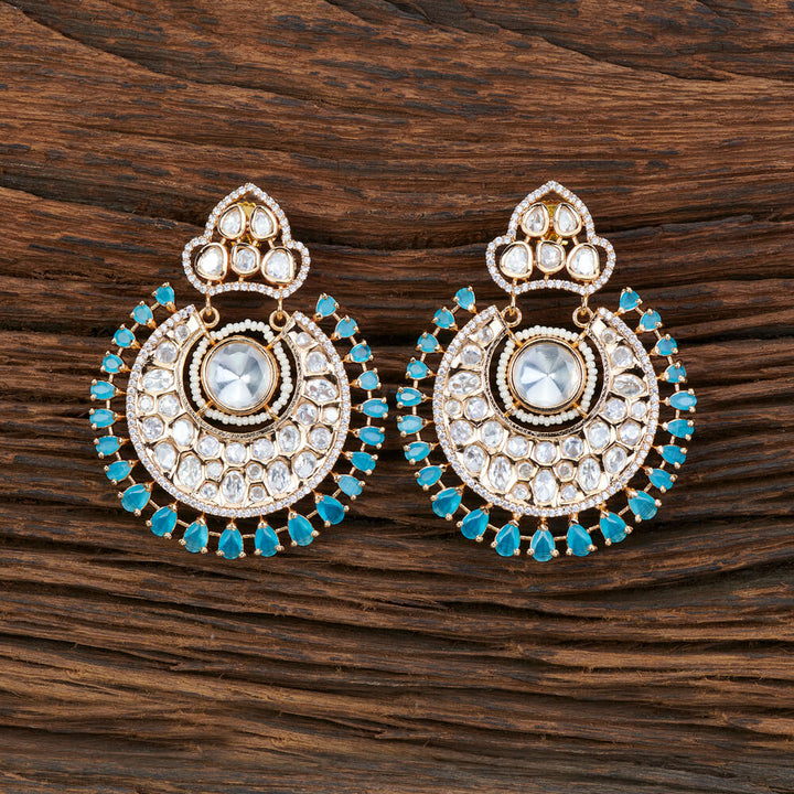 Kundan Chand Earring With Gold Plating 301599