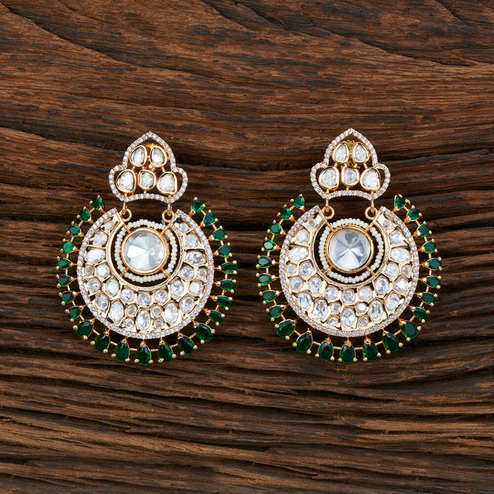 Kundan Chand Earring With Gold Plating 301599