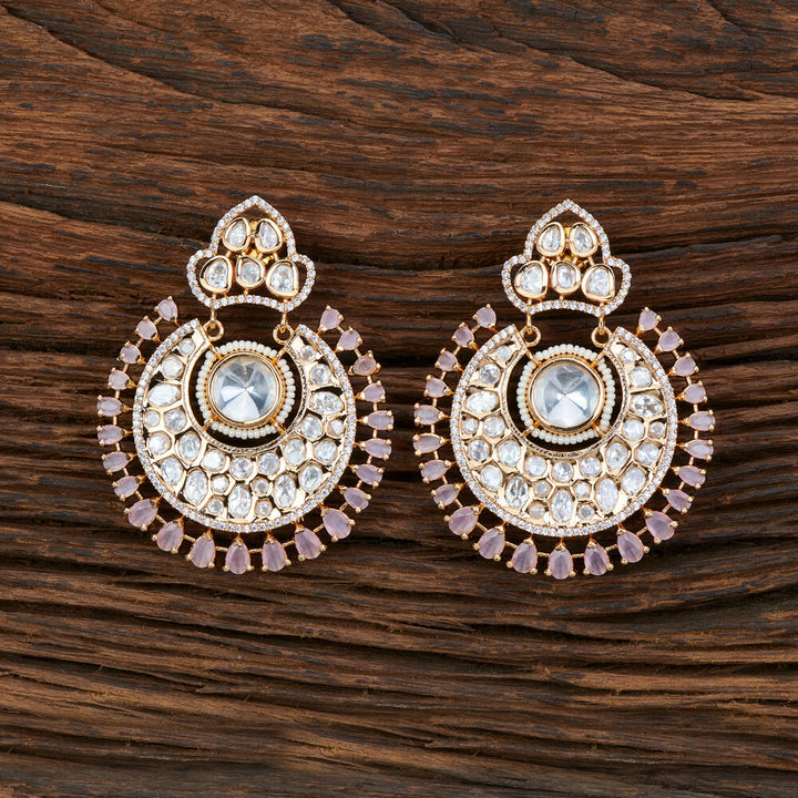 Kundan Chand Earring With Gold Plating 301599