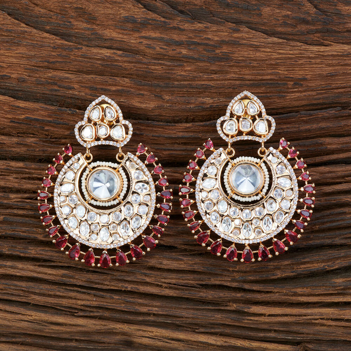 Kundan Chand Earring With Gold Plating 301599