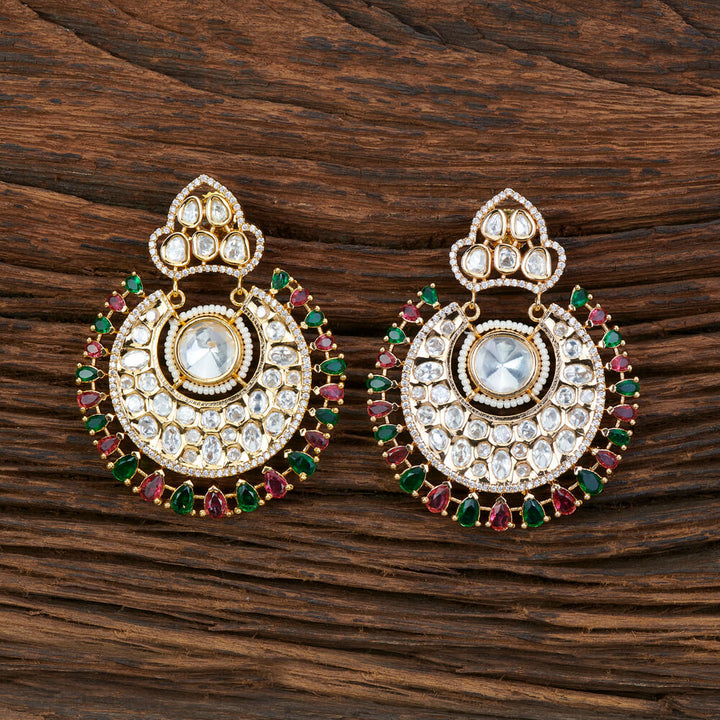 Kundan Chand Earring With Gold Plating 301599