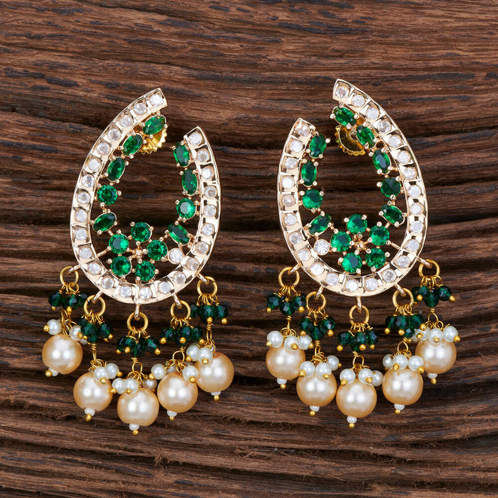 Kundan Chand Earring With Gold Plating 301629