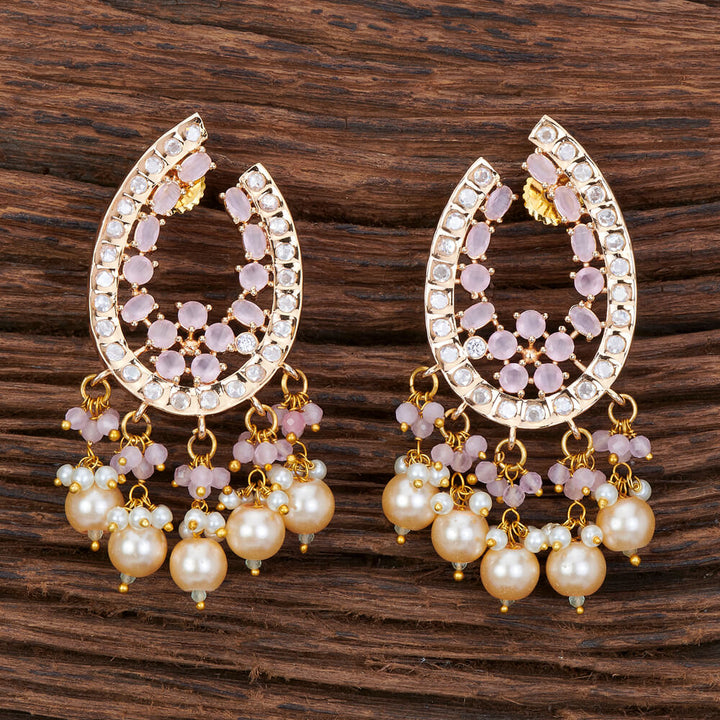 Kundan Chand Earring With Gold Plating 301629