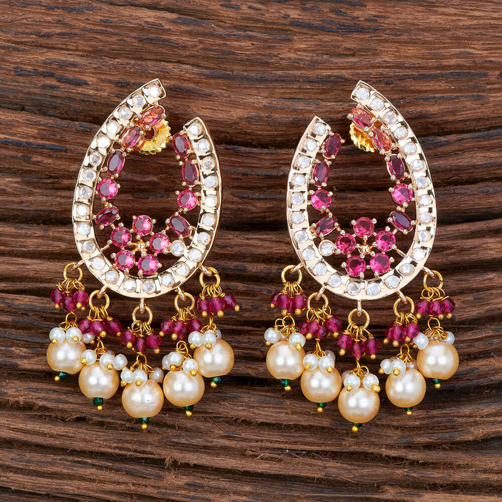 Kundan Chand Earring With Gold Plating 301629