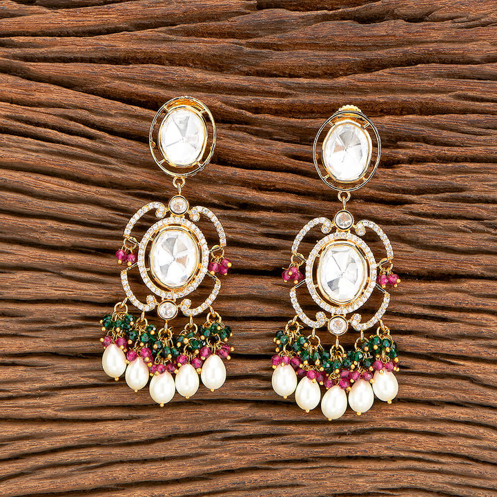 Kundan Moti Earring With Gold Plating 301638