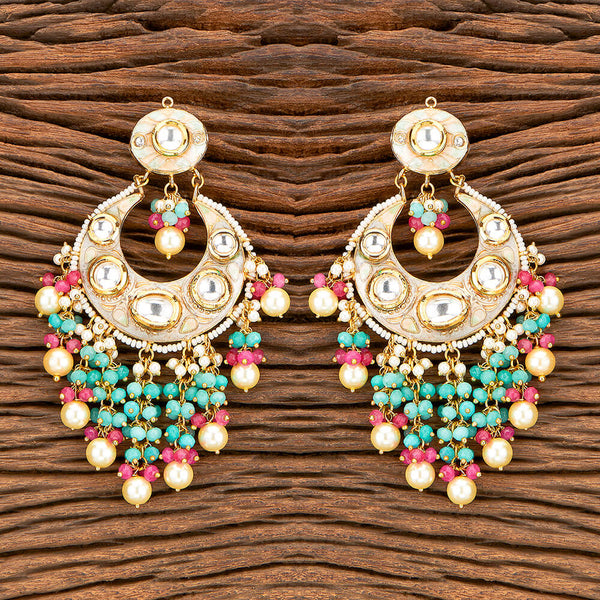 Kundan Long Earring With Gold Plating 301641