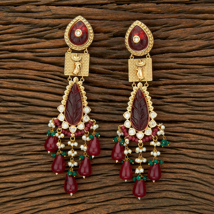 Kundan Designer Earring With Gold Plating 301682