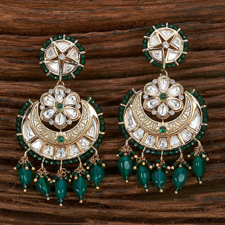 Kundan Chand Earring With Gold Plating 301715