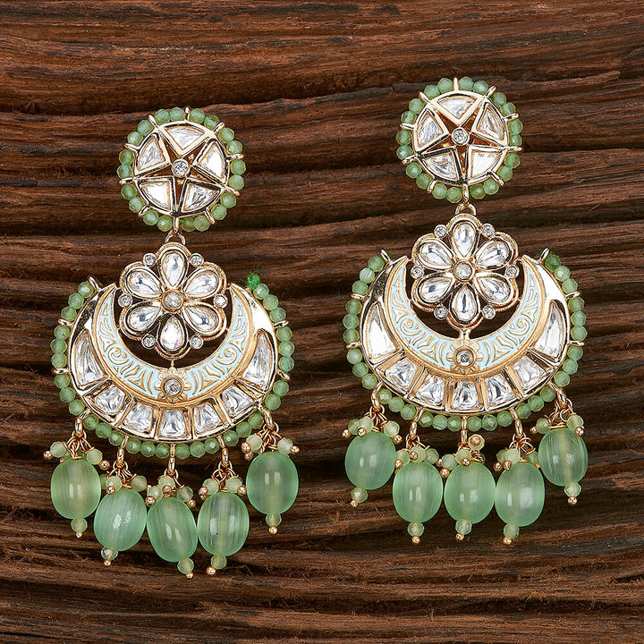 Kundan Chand Earring With Gold Plating 301715