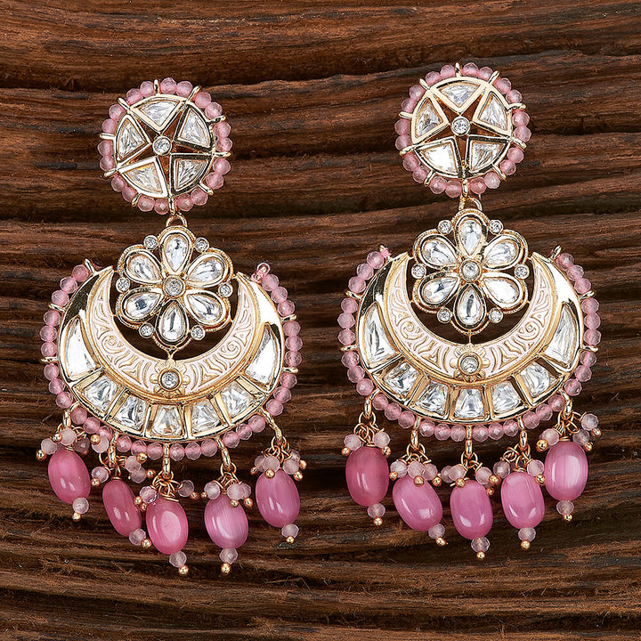 Kundan Chand Earring With Gold Plating 301715