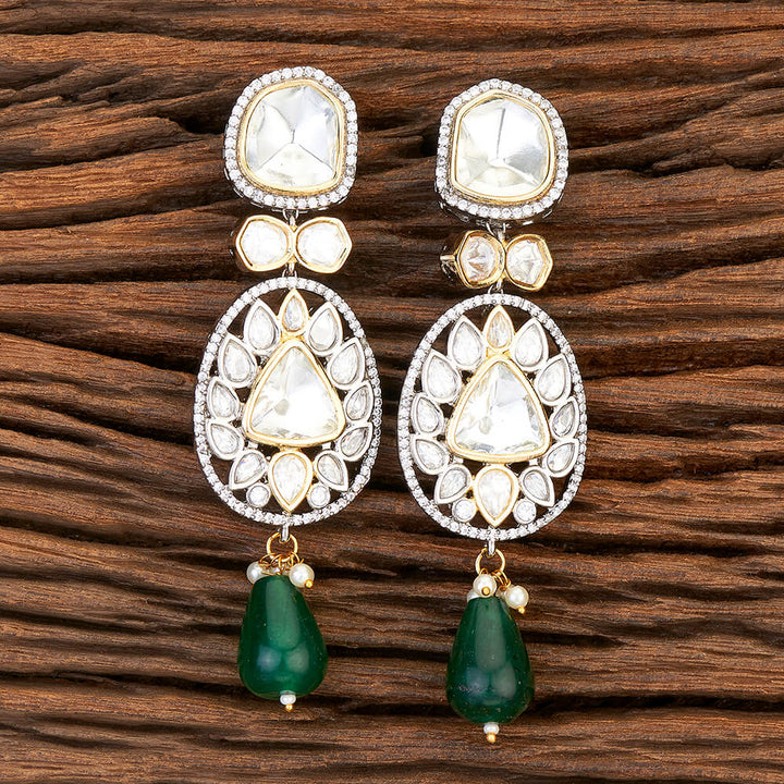 Kundan Designer Earring With 2 Tone Plating 301753