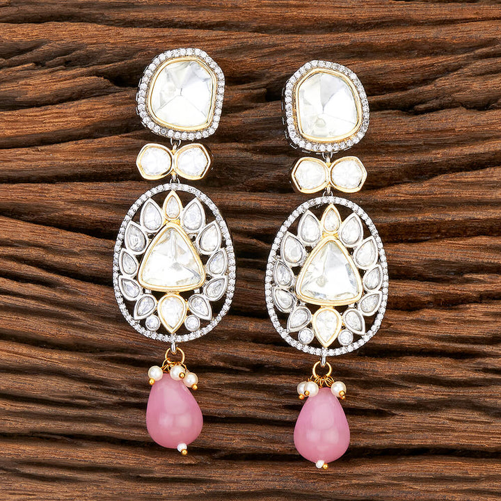 Kundan Designer Earring With 2 Tone Plating 301753