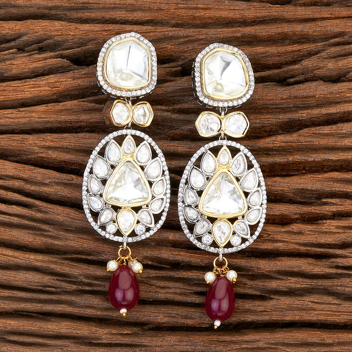 Kundan Designer Earring With 2 Tone Plating 301753