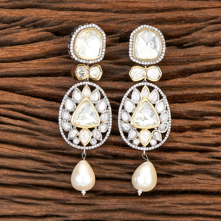 Kundan Designer Earring With 2 Tone Plating 301753