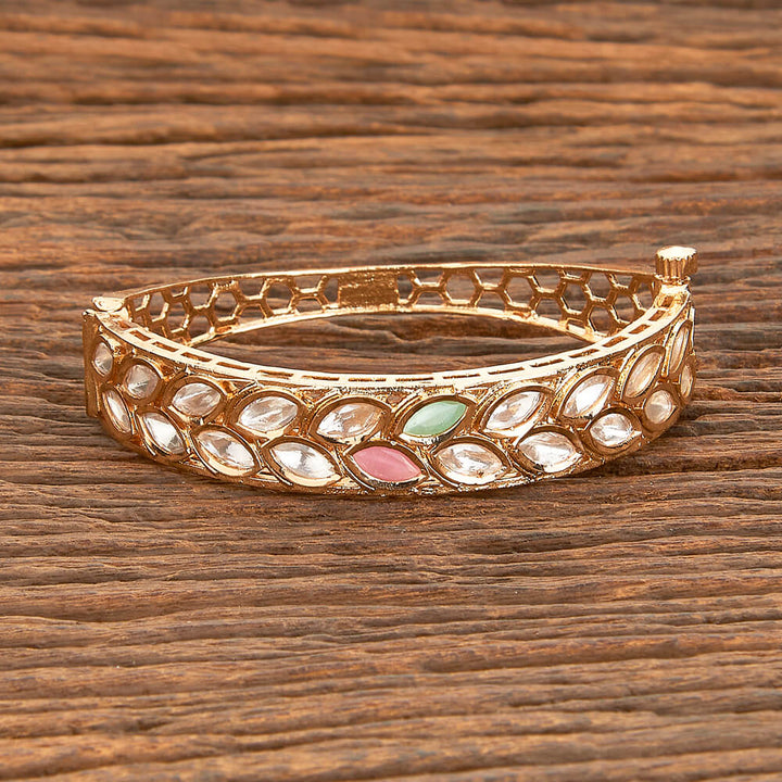 Kundan Openable Kada With Rose Gold Plating 301835