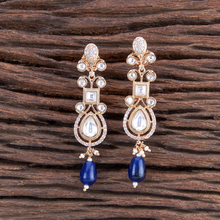 Kundan Pearl Earring With Rose Gold Plating 301924