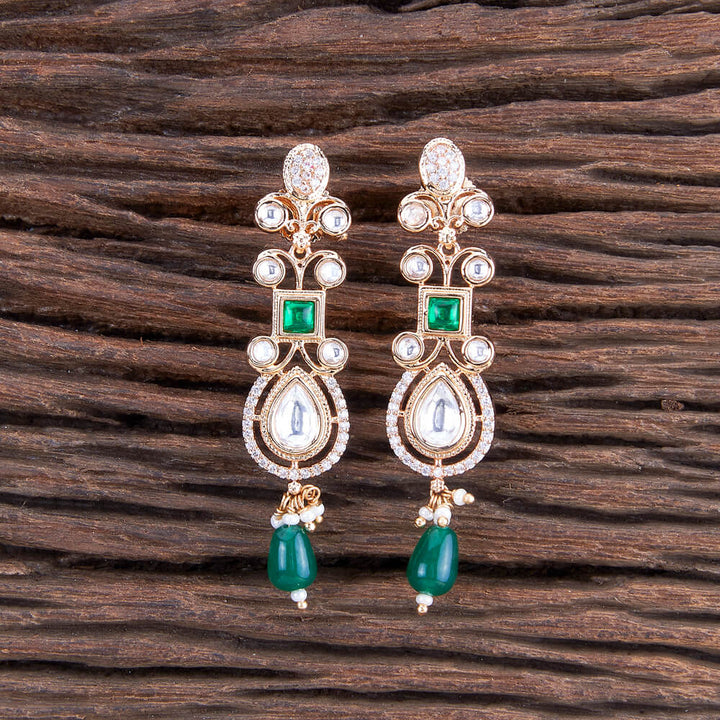 Kundan Pearl Earring With Rose Gold Plating 301924