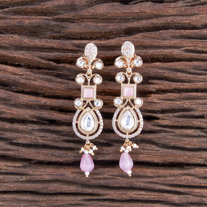 Kundan Pearl Earring With Rose Gold Plating 301924