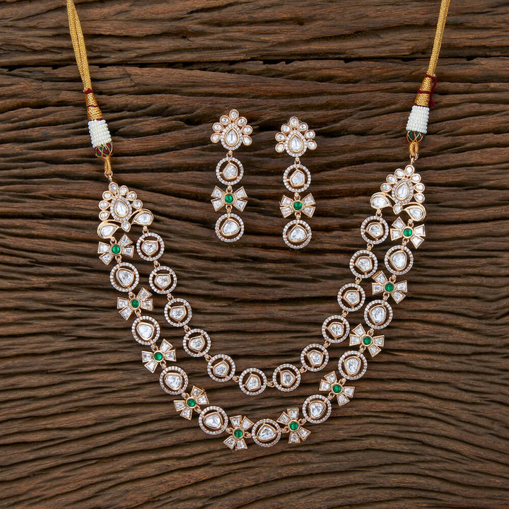 Kundan Classic Necklace With Rose Gold Plating 302012